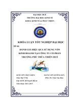 Đánh giá hiệu quả sử dụng vốn kinh doanh tại công ty cổ phần trường phú thừa thiên huế 