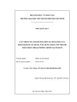 các nhân tố ảnh hưởng đến sự hài lòng của khách hàng sử dụng ứng dụng nhắn tin nhanh trên điện thoại thông minh tại tp hcm
