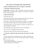 ĐỀ CƯƠNG cơ sở KHOA học môi TRƯỜNG 2015 