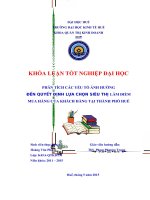 Phân tích các yếu tố ảnh hưởng đến lựa chọn siêu thị  làm địa điểm mua hàng của khách hàng 