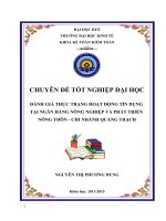 Đánh giá thực trạng hoạt động tín dụng tại ngân hàng nông nghiệp và phát triển nông thôn   chi nhánh quảng trạch 
