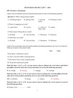 ĐỀ THAM KHẢO MÔN TIẾNG ANH HỌC KỲ 2 LỚP 7