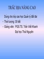 Trắc địa nâng cao dùng cho cao học