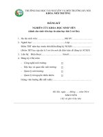 Mẫu NGHIÊN cứu KHOA học SINH VIÊN 