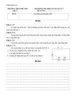 Đề kiểm tra môn vật lý lớp 7 học kì 2 - THCS Kì Sơn
