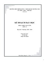 kế hoạch dạy học môn sinh học 11  ki 2