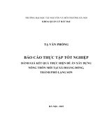 ĐÁNH GIÁ kết QUẢ THỰC HIỆN đề án xây DỰNG NÔNG THÔN mới tại xã HOÀNG ĐỒNG, THÀNH PHỐ LẠNG sơn