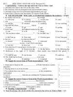 Bộ 10 đề thi học kì 2 môn tiếng anh lớp 8