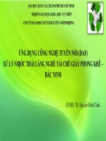 ỨNG DỤNG CÔNG NGHỆ TUYỂN NỔI (DAF) XỬ LÝ NƢỚC THẢI LÀNG NGHỀ TÁI CHẾ GIẤY PHONG KHÊ – BẮC NINH