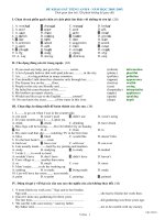 Đề thi học kì lớp 8 môn tiếng anh có giải chi tiết