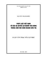 Pháp luật việt nam về bảo vệ quyền lợi người tiêu dùng trong lĩnh vực kinh doanh siêu thị 
