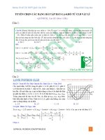 Tuyển chọn các dạng bài tập hay và khó vật lí luyện thi THPT quốc gia