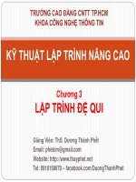 Bài giảng kỹ thuật lập trình nâng cao   chương 3    lập trình đệ qui