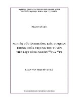 Nghiên cứu ảnh hưởng liều cơ quan trong chữa trị ung thư tuyến tiền liệt dùng nguồn 125i và 301pd 