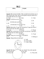 Đề Trắc nghiệm môn Toán 2 (2)
