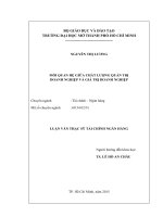 Mối quan hệ giữa chất lượng quản trị doanh nghiệp và giá trị doanh nghiệp