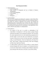 Sales Management Syllabus