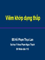 Bài giảng viêm khớp dạng thấp   BS  hồ phạm thục lan