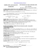 ĐỀ VÀ ĐÁP ÁN THI KHẢO SÁT LẦN 1 MÔN TOÁN 11 KHỐI B,D NĂM 2013-2014