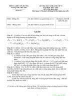 Đê thi HSG Hóa 9 vong 1 có đáp an