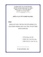 Khảo sát đặc trưng chuyển động của electron trong máy gia tốc tuyến tính dùng sóng RF