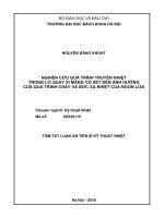 Nghiên cứu quá trình truyền nhiệt trong lò quay xi măng có xét đến ảnh hưởng của quá trình cháy và bức xạ nhiệt của ngọn lửa (TT)