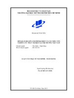 mối quan hệ giữa chi phí đại diện và cấu trúc vốn nghiên cứu thực nghiệm tại thị trường việt nam 