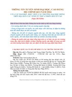 Thông tin về các trường Đại học phía Nam năm 2016