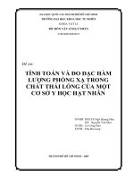 Tính toán và đo đạc hàm lượng phóng xạ trong chất thải lỏng của một cơ sở y học hạt nhân 