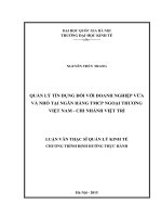 Quản lý tín dụng đối với doanh nghiệp vừa và nhỏ tại ngân hàng TMCP ngoại thương việt nam   chi nhánh việt trì