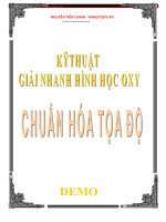 Chuẩn hóa tọa độ   NGUYỄN TIẾN CHINH