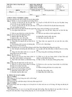 KIỂM TRA 1 TIẾT MÔN CÔNG NGHỆ 8 HỌC KỲ II ĐỀ 3