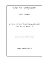 Xây dựng chương trình đồng dạng ảnh biến dạng áp dụng trong y tế 