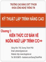 Bài giảng kỹ thuật lập trình nâng cao   chương 1    kiến thức cơ bản về ngôn ngữ lập trình c và c++