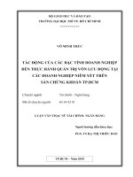 tác động của các đặc tính doanh nghiệp đén thực hành quản trị vốn lưu động tại các doanh nghiệp niêm yét trên sàn chứng khoán tp hcm