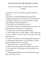 Đề cương AN TOÀN LAO ĐỘNG VÀ MÔI TRƯỜNG CÔNG NGHIỆP