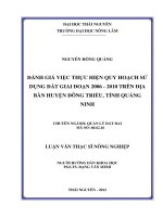 Đánh giá việc thực hiện phương án quy hoạch sử dụng đất giai đoạn 2006 2010 trên địa bàn huyện đông triều   tỉnh quảng ninh 