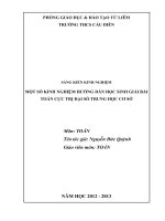 SÁNG KIẾN KINH NGHIỆM một số KINH NGHIỆM HƯỚNG dẫn học SINH GIẢI bài TOÁN cực TRỊ đại số TRUNG học cơ sở