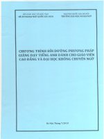 Chương trình bồi dưỡng phương pháp giảng dạy tiếng anh dành cho giáo viên cao đẳng và đại học không chuyên ngữ