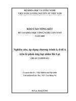 Nghiên cứu, áp dụng chương trình k0 IAEA trên lò phản ứng hạt nhân đà lạt 