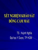 Bài giảng xét nghiệm khảo sát đông cầm máu   TS   huỳnh nghĩa