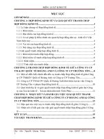 Đánh giá tình hình giải quyết các tranh chấp hợp đồng kinh tế năm 2014 của công ty cổ phần thương mại và dịch vụ quốc tế hoàng anh và công ty cổ phần trường tồn 