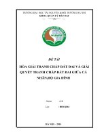HÒA GIẢI TRANH CHẤP đất ĐAI và GIẢI QUYẾT TRANH CHẤP đất ĐAI GIỮA cá NHÂN,HỘ GIA ĐÌNH