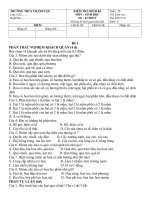 ĐỀ KIỂM TRA 1 TIẾT MÔN SINH HỌC 6 HỌC KỲ II