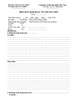 MẪU BIÊN BẢN SINH HOẠT CHUYÊN MÔN