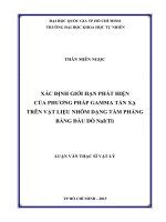 Xác định giới hạn phát hiện của phương pháp gamma tán xạ trên vật liệu nhôm dạng tấm phẳng bằng đầu dò nai(tl) 