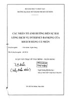 các nhân tố ảnh hưởng đến sự hại lòng dịch vụ internet banking của khách hàng cá nhân 