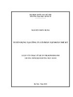 Luận văn  kinh doanh và quản lý   tuyển dụng tại công ty cổ phần tập đoàn thế kỷ 