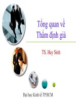 Bài giảng tổng quan về thẩm định giá   TS  hay sinh