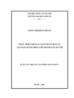 Phát triển dịch vụ ngân hàng bán lẻ tại ngân hàng BIDV   chi nhánh tây hà nội 